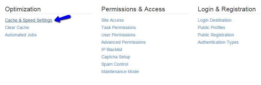 Access cache management feature in Concrete5