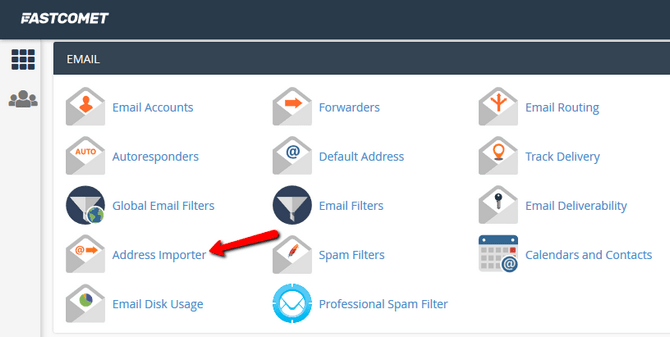 Access the Address Importer Feature in cPanel