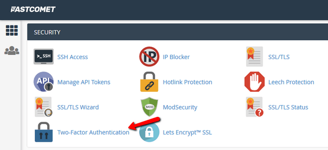 Access the Two-factor Authentication Feature in cPanel