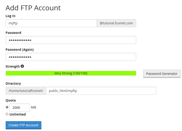 add ftp account