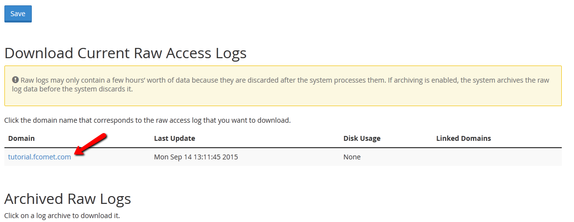 raw access logs