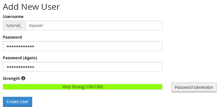 add mysql user