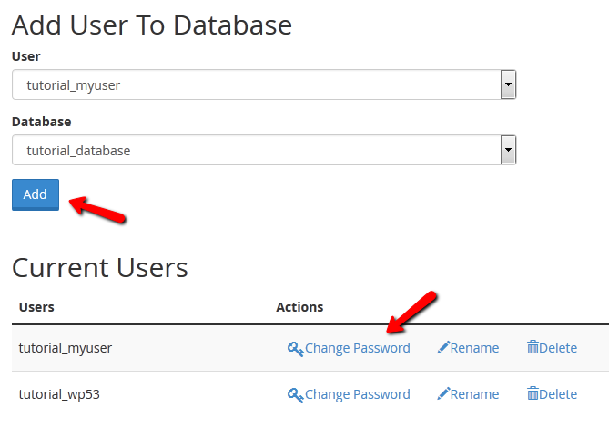 add mysql user to database