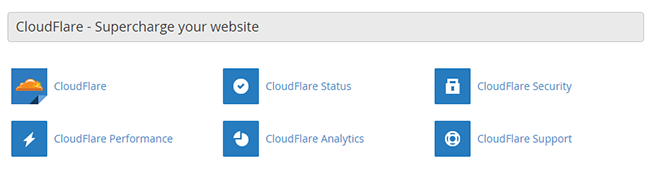 Cloudflare Group of settings