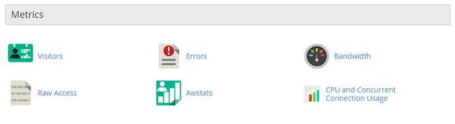 The Metrics group of settings