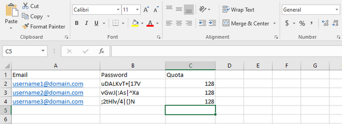 Create an Import List in xls Format