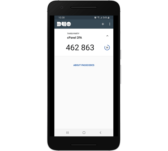 Generate a Two-factor Authentication Code in Duo Mobile