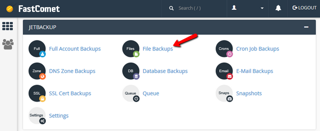 Accessing the Files Backups feature in FastComet's cPanel