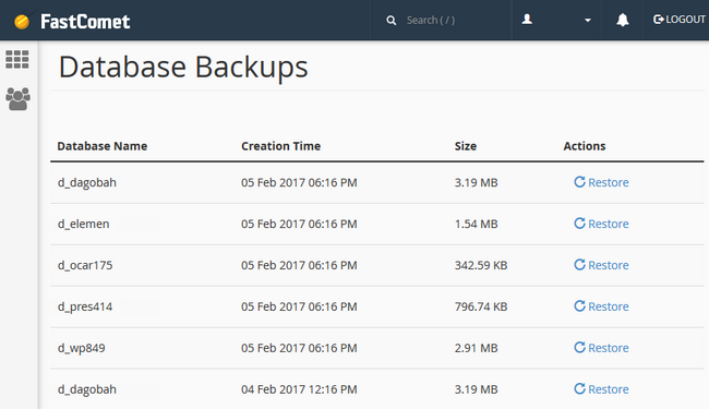 Selecting the Databases which you want to restore