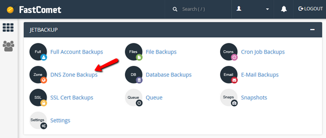 Accessing your DNS Zone Backups via FastComet's cPanel