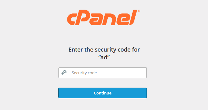 Log in cPanel Using Two-factor Authentication Security Code