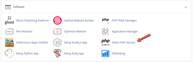 Select PHP Version in cPanel