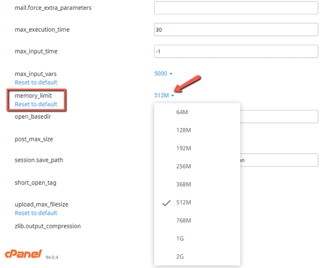 Set PHP Memory Limit