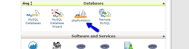 Access phpMyAdmin via cPanel