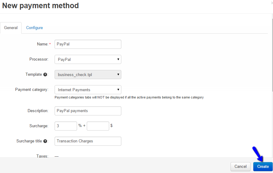Payment Method details in CS-Cart