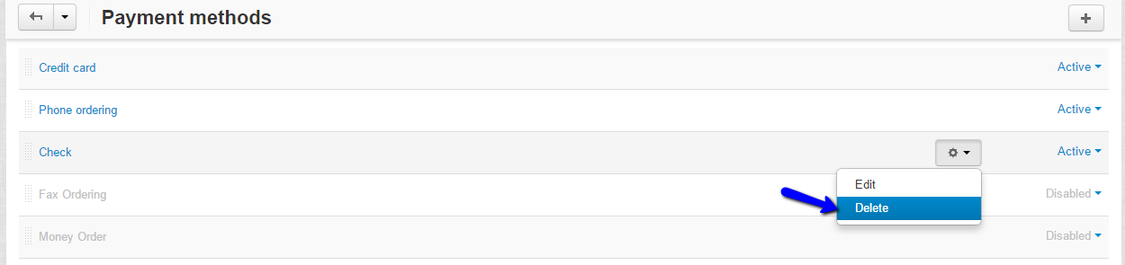 Delete Payment Methods in CS-Cart