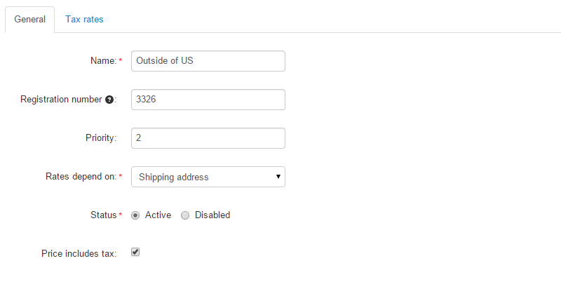 Tax Rule Options in CS-Cart