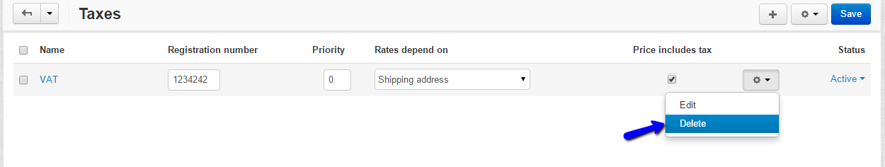 Delete Tax Rules in CS-Cart