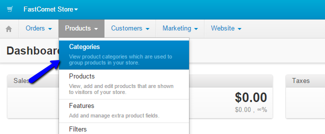 Product categories in CS-Cart