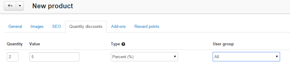 Quantity discounts for products in CS-Cart