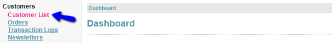 Access customers list in CubeCart