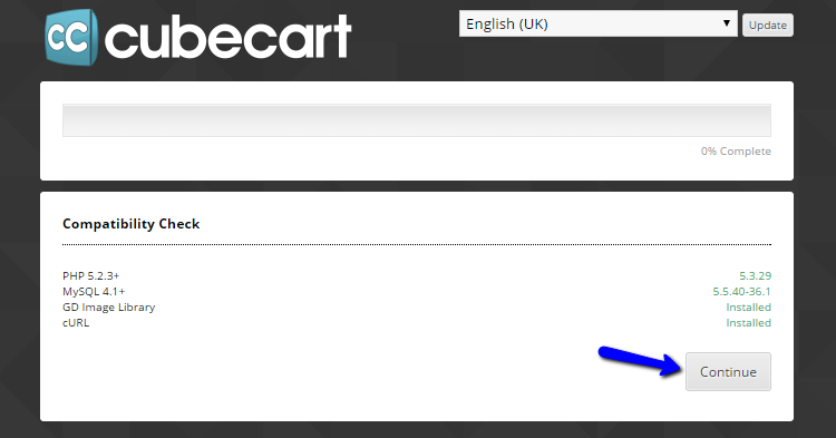 Compatibility check during CubeCart installation