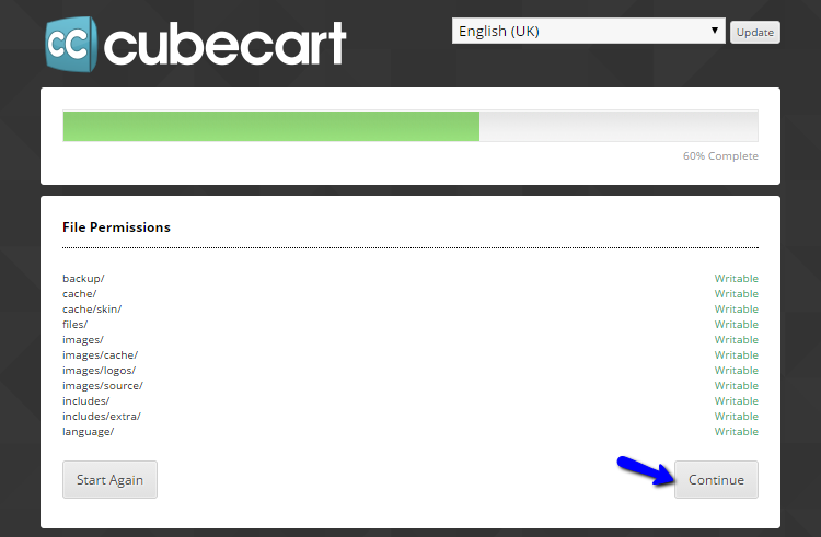 File permissions during CubeCart install