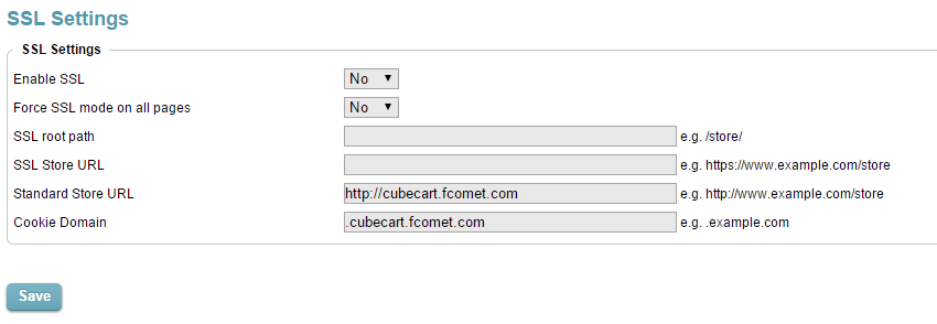 SSL configuration in CubeCart