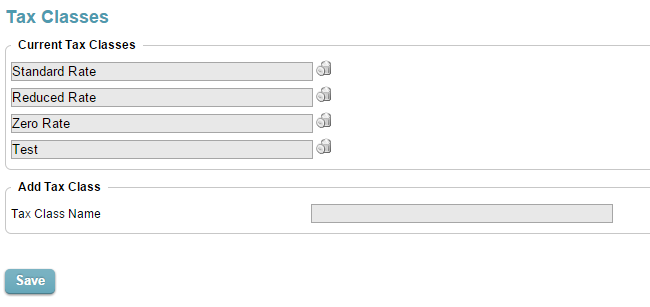 Tax classes configuration in CubeCart