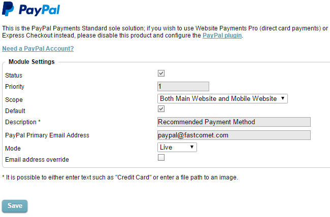 Enable and configure payment gateway in CubeCart