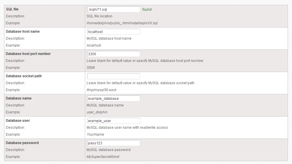 Database-Configuration