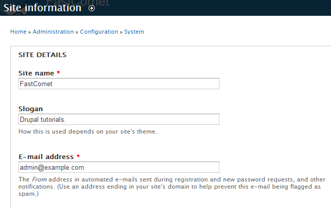 Edit basic information in Drupal