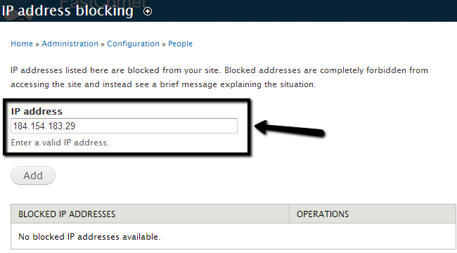 Block an IP address in Drupal