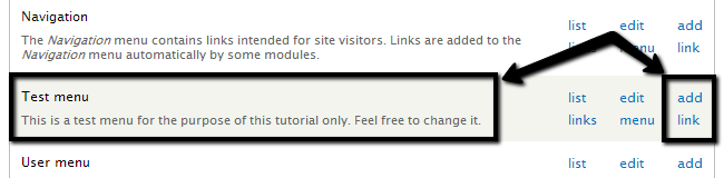 Add a link to a menu in Drupal