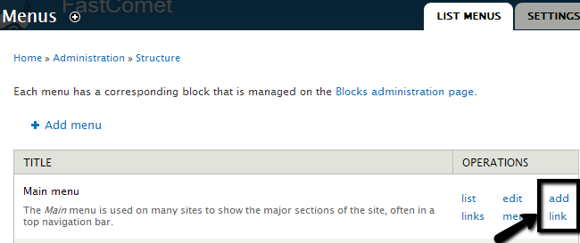Add a link to menu in Drupal