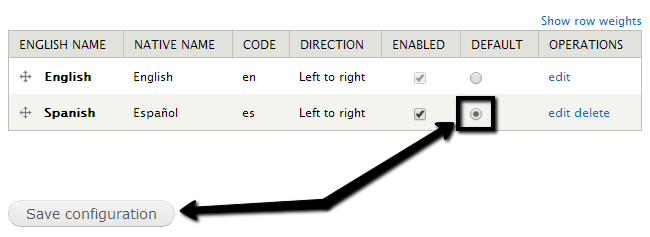 Enable new language by default in Drupal