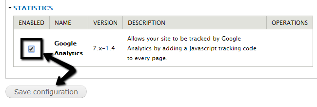 Activate Google Analytics in Drupal