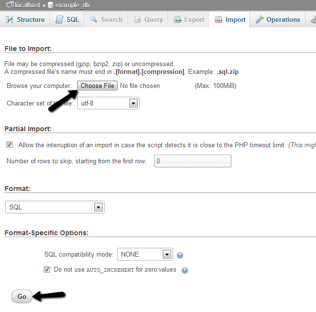 Select dump backup of your database and import it in database via phpMyAdmin