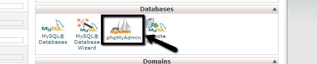 Access phpMyAdmin via cPanel