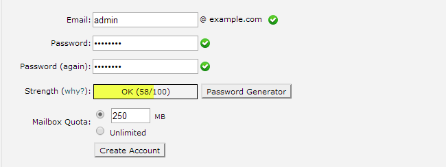 Create a new email account in cPanel