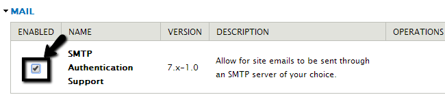 Activate SMTP module in Drupal