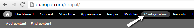 Access Configuration menu in Drupal