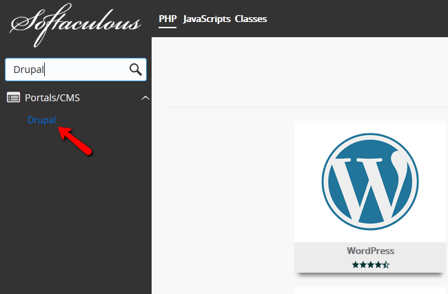 Finding Drupal in Softaculous