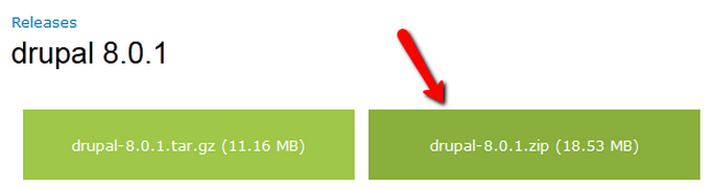 Downloading the Drupal 8 Installation Archive