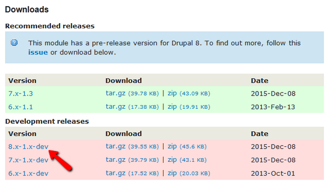 Downloading version 8 of the SMTP module