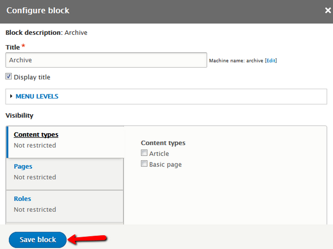 Configuring a block before making it visible