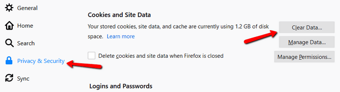 Access the Privacy and Security Settings in Firefox