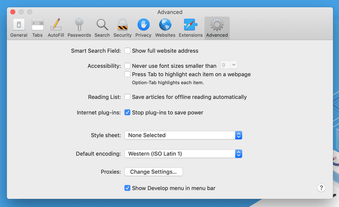 Enable Access to the Develop Menu in Safari