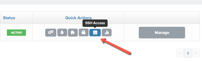 SSH Access Icon in Client Area