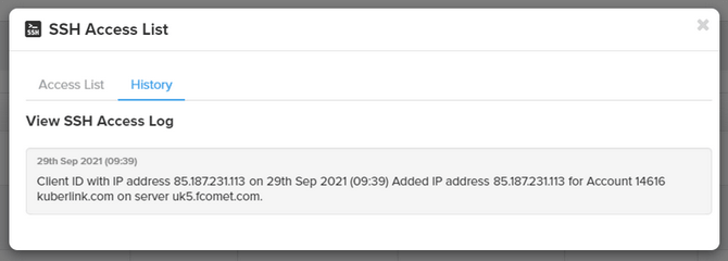 SSH Access Log History